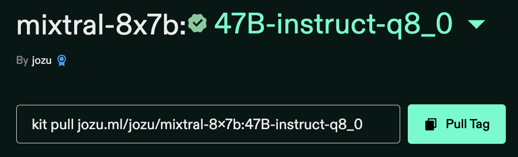 The pull command lets you use the Kit CLI to download a model